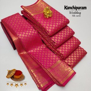 BRIDEL WEAR- pink with Elegant Rich Gold Zari Border